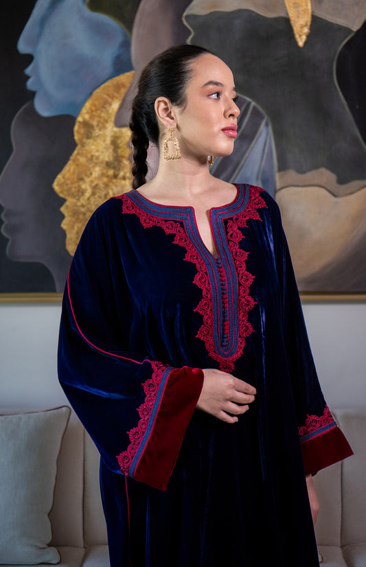 Elegant Velvet Moroccan Caftan